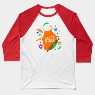 Happy Baker Apron Baseball T-Shirt